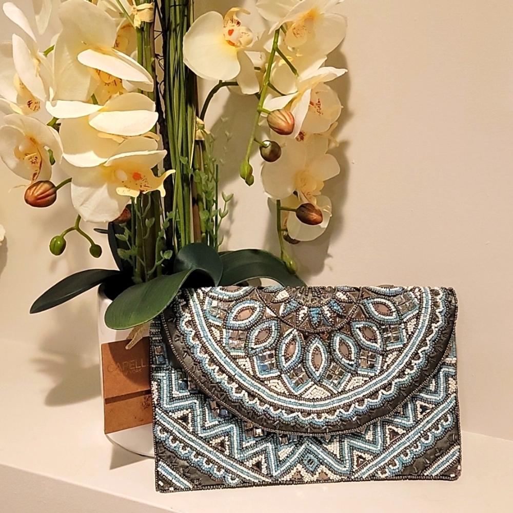 Hand Beaded Clutch.